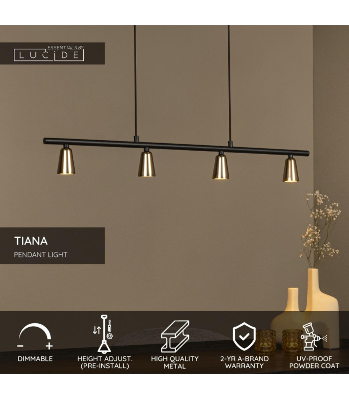Lucide TIANA - Pendant light - 4xGU10 (MR16) - Champagne Color - Essential-3