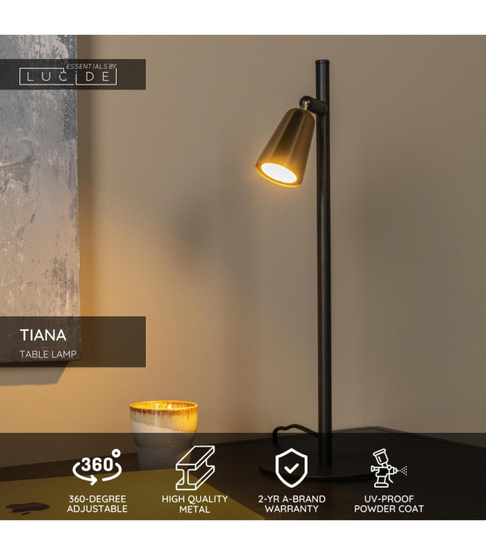 Lucide TIANA - Table lamp - 1xGU10 (MR16) - Champagne Color - Essential-3