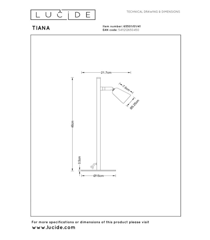 Lucide TIANA - Table lamp - 1xGU10 (MR16) - Taupe - Essential-6