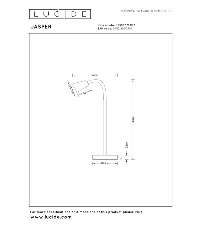 Lucide JASPER - Table lamp - 1xGU10 (MR16) - Cream - Essential-8