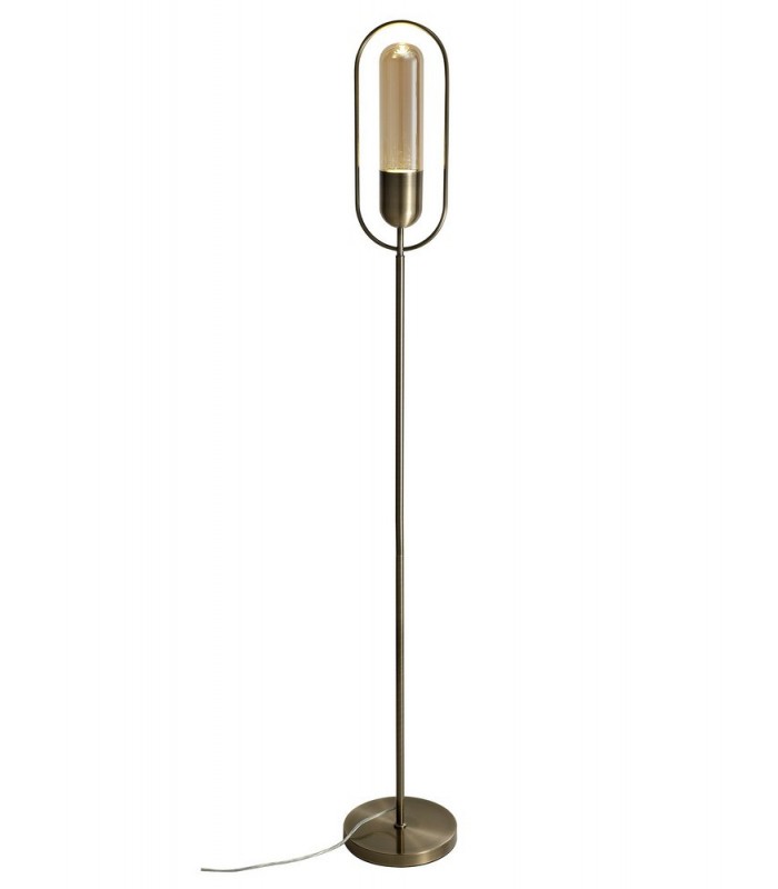 Floor Lamp, 1 x 7W LED, 4000K, 790lm, Antique Brass, Amber - 1