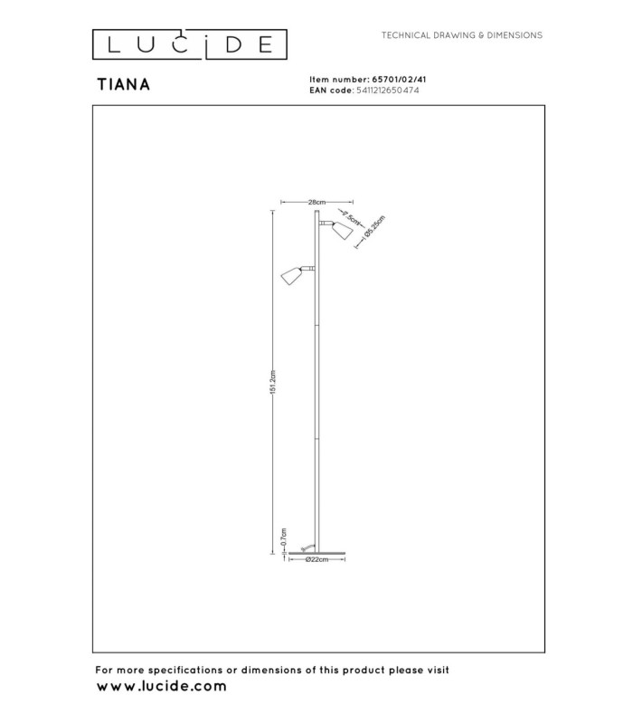 Lucide TIANA - Floor lamp - 2xGU10 (MR16) - Taupe - Essential-7