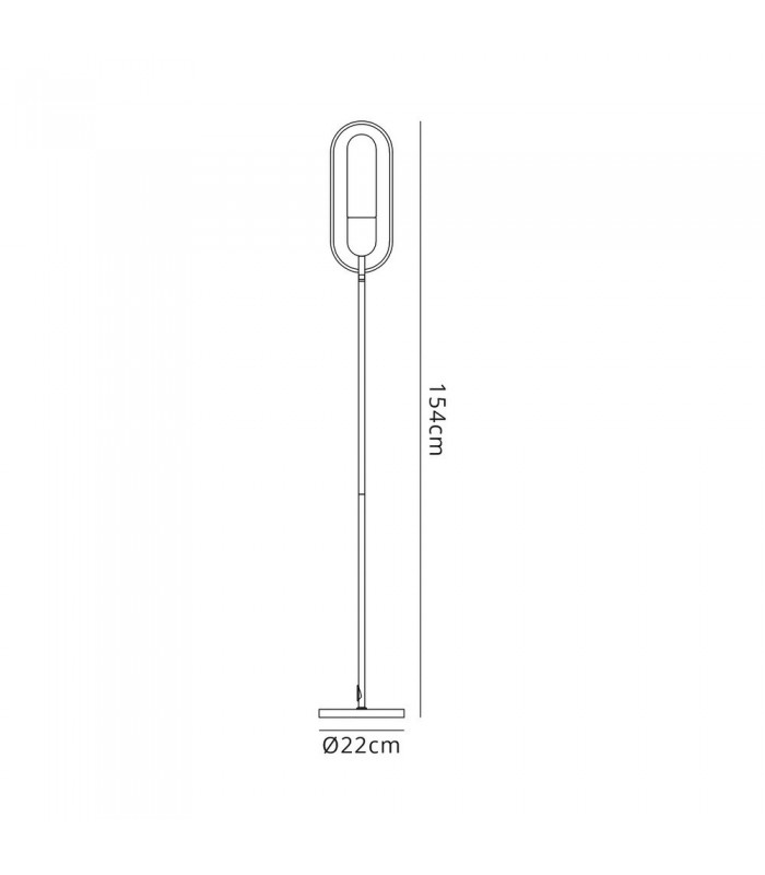 Floor Lamp, 1 x 7W LED, 4000K, 790lm, Antique Brass, Amber - 2