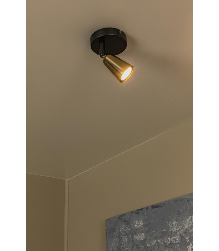 Lucide TIANA - Wall spotlight / Wall light - 1xGU10 (MR16) - Wall light or Ceiling light - Champagne Color - Essential-4