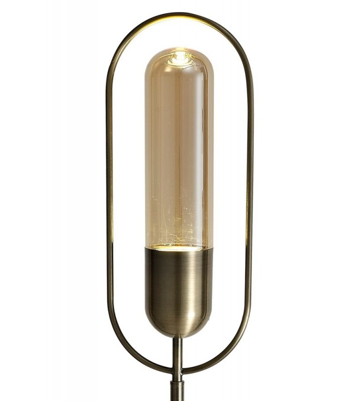 Floor Lamp, 1 x 7W LED, 4000K, 790lm, Antique Brass, Amber - 5