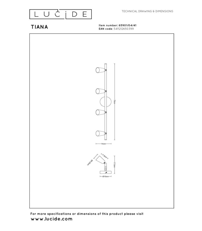Lucide TIANA - Ceiling spotlight - 4xGU10 (MR16) - Taupe - Essential-6