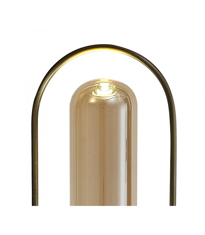 Floor Lamp, 1 x 7W LED, 4000K, 790lm, Antique Brass, Amber - 7