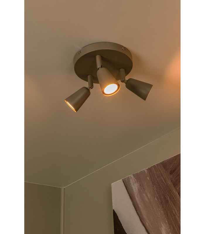 Lucide TIANA - Ceiling spotlight - 3xGU10 (MR16) - Taupe - Essential-4