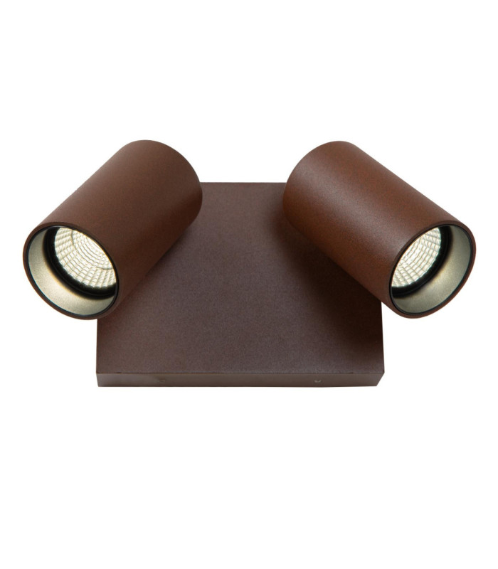 Lucide EMERIC - Wall spotlight / Wall light Indoor/Outdoor - LED - CCT - 2x9.5W 2200K/3000K - IP54 - Rust Brown - Essential-1