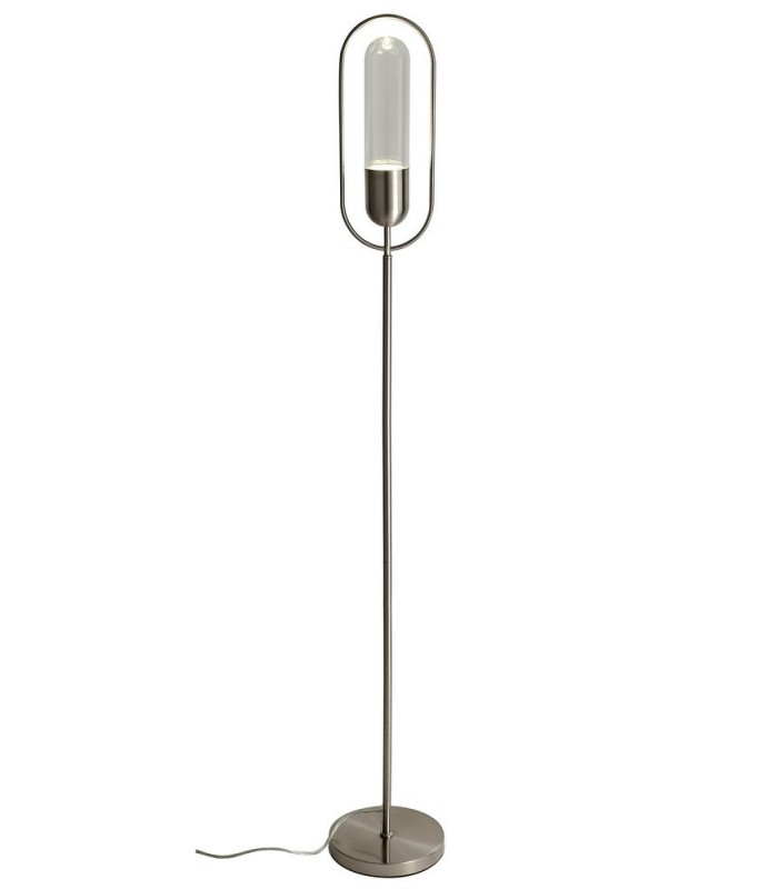 Floor Lamp, 1 x 7W LED, 4000K, 790lm, Satin Nickel, Clear - 1
