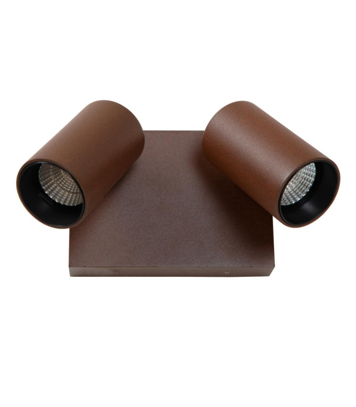Lucide EMERIC - Wall spotlight / Wall light Indoor/Outdoor - LED - CCT - 2x9.5W 2200K/3000K - IP54 - Rust Brown - Essential-2