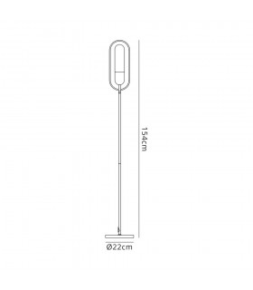 Floor Lamp, 1 x 7W LED, 4000K, 790lm, Satin Nickel, Clear - 2