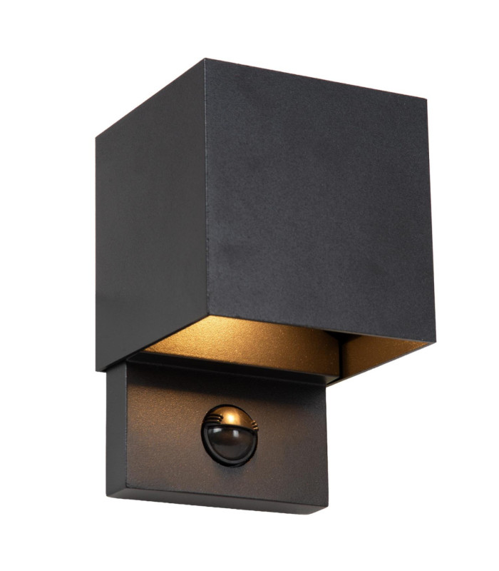 Lucide TADZIO - Wall light Indoor/Outdoor - LED - CCT - 1x7W 2700K/4000K - IP65 - Motion Sensor - Black - Essential-1