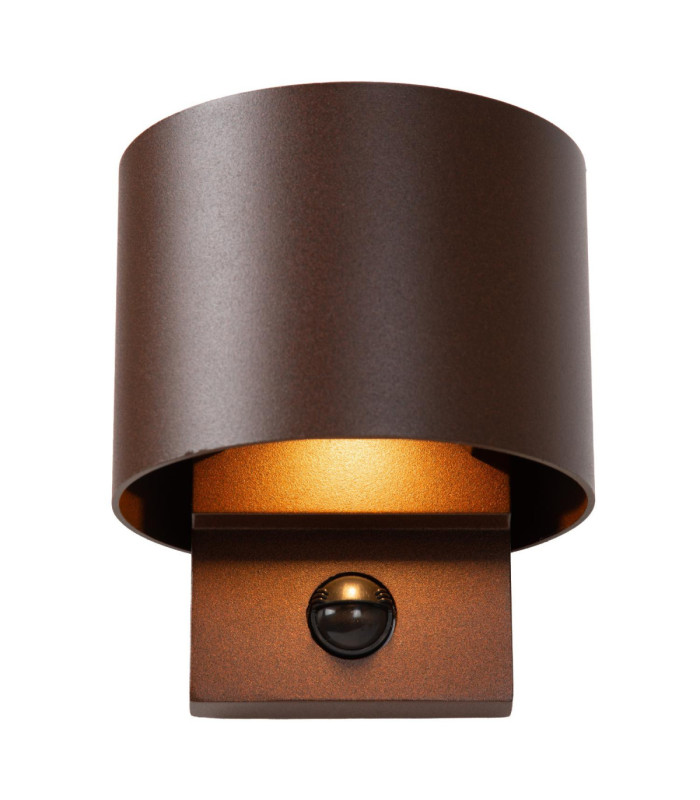 Lucide TADZIO - Wall light Indoor/Outdoor - LED - CCT - 1x7W 2700K/4000K - IP65 - Motion Sensor - Rust Brown - Essential-3