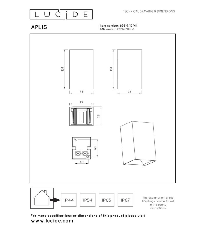 Lucide APLIS - Wall spotlight / Wall light Indoor/Outdoor - LED - CCT - 2x5W 2200K/3000K - IP54 - Taupe - Essential-7