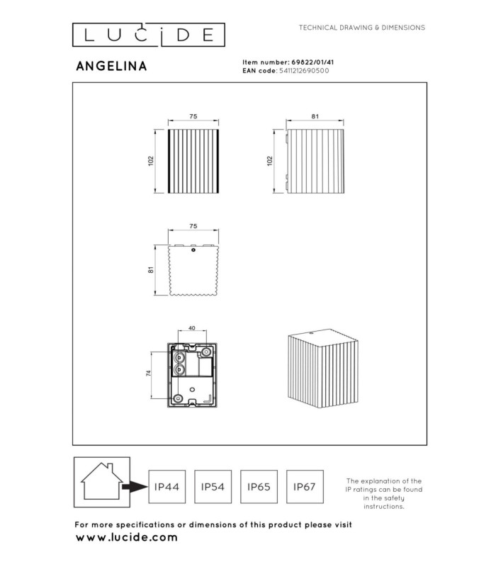 Lucide ANGELINA - Wall spotlight / Wall light Indoor/Outdoor - 1xGU10 (MR16) - IP65 - Taupe - Essential-4