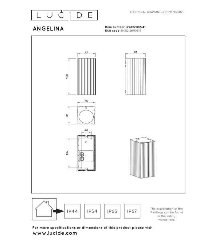 Lucide ANGELINA - Wall spotlight / Wall light Indoor/Outdoor - 2xGU10 (MR16) - IP65 - Taupe - Essential-4