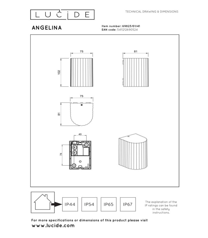 Lucide ANGELINA - Wall spotlight / Wall light Indoor/Outdoor - 1xGU10 (MR16) - IP65 - Taupe - Essential-4