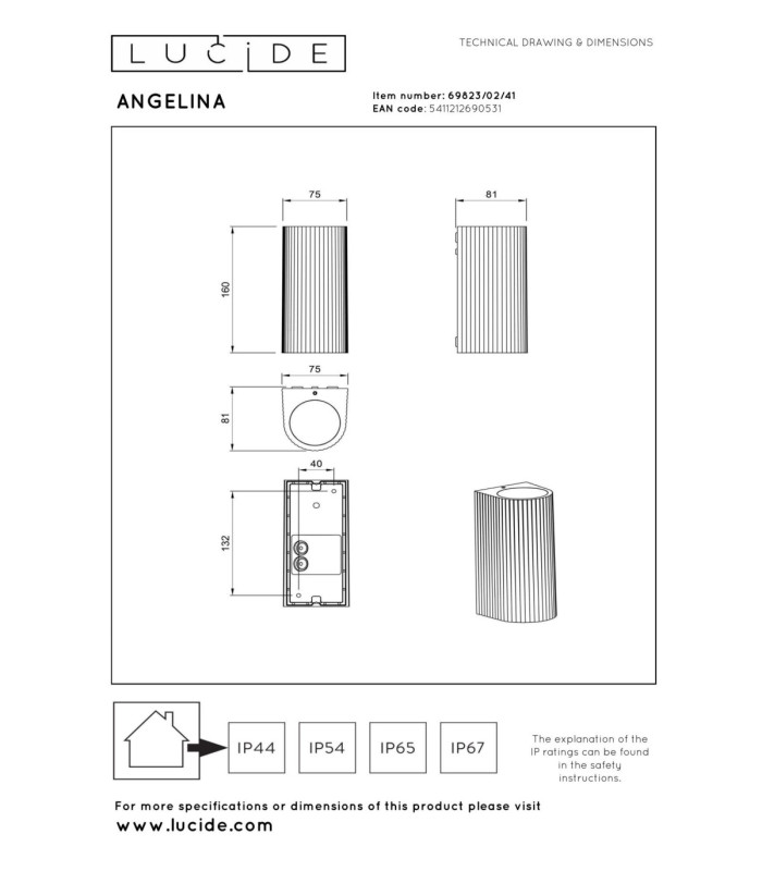 Lucide ANGELINA - Wall spotlight / Wall light Indoor/Outdoor - 2xGU10 (MR16) - IP65 - Taupe - Essential-4