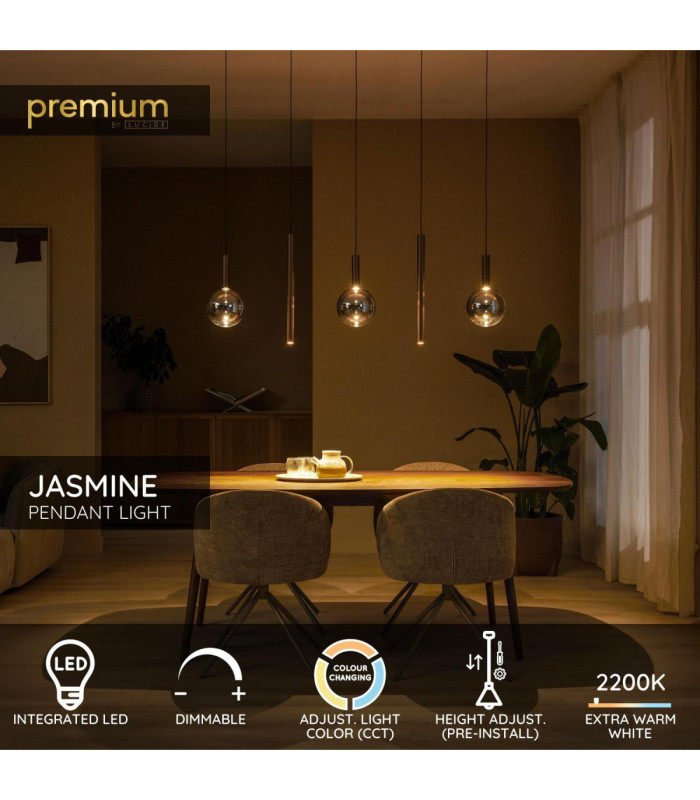 Lucide JASMINE - Pendant light - LED Dim. - CCT - 5x4W 2200K/3300K - Copper - Premium-3