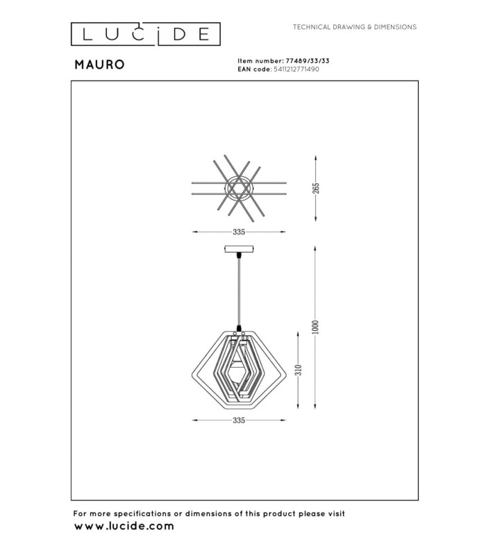 Lucide MAURO - Pendant light Children - 1xE27 - Green-8