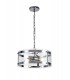 Cylindrical Ceiling Pendant, 2 Light E27, Polished Chrome - 1