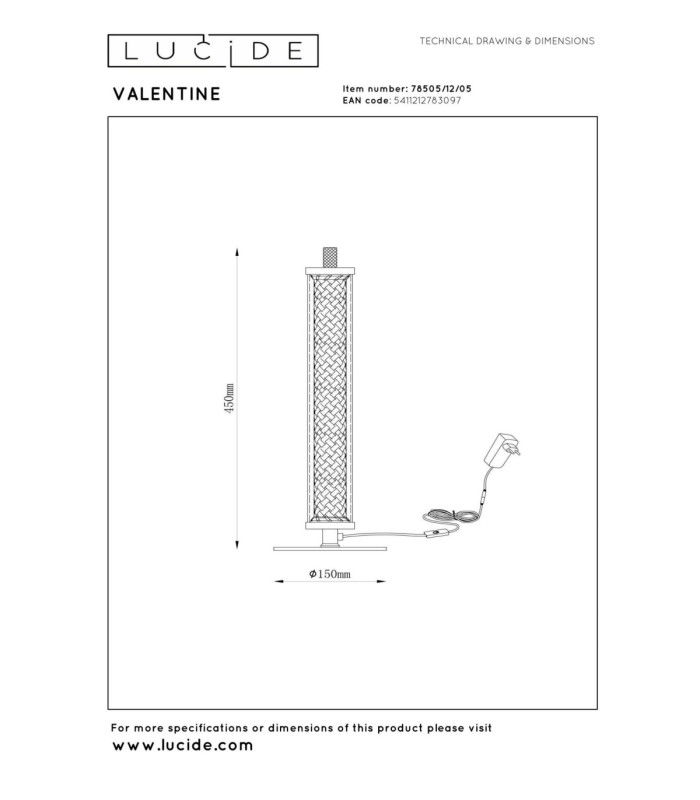 Lucide VALENTINE - Table lamp - Ø 15 cm - LED Dim. - CCT - 1x15W 2200K/3000K - Champagne Color - Vibes-6