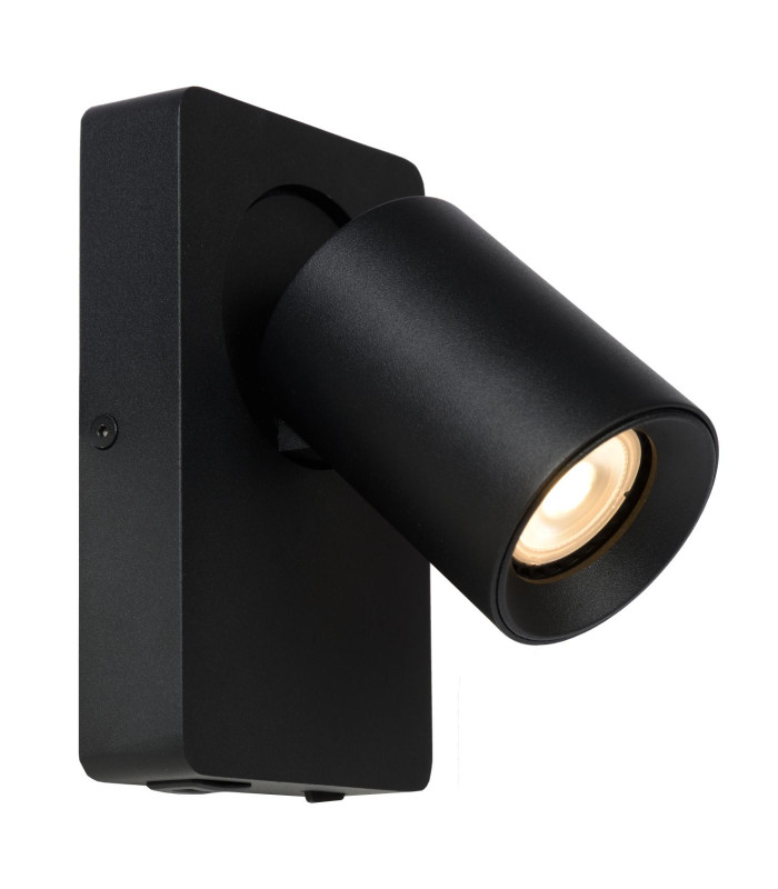 Lucide NIGEL - Single Spotlight - LED Dim to warm - CCT - 2200K/3000K - With USB charging point - Black-5