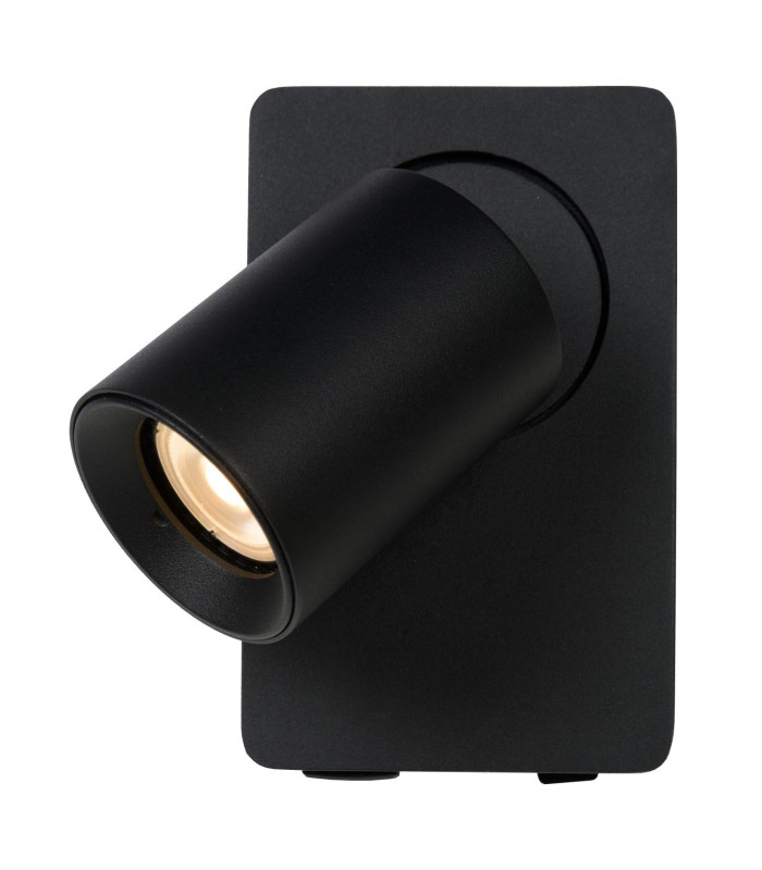 Lucide NIGEL - Single Spotlight - LED Dim to warm - CCT - 2200K/3000K - With USB charging point - Black-6