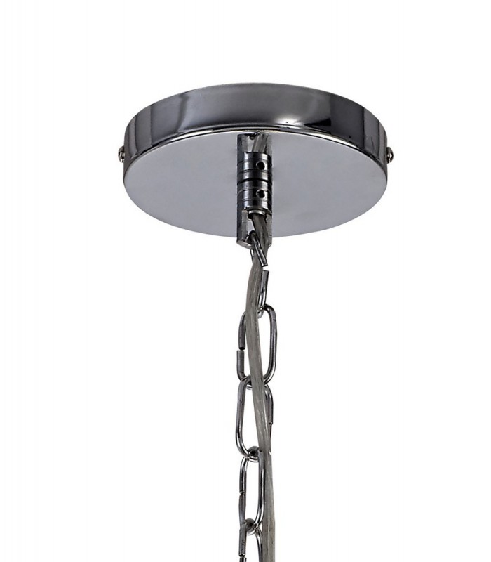 Cylindrical Ceiling Pendant, 2 Light E27, Polished Chrome - 4