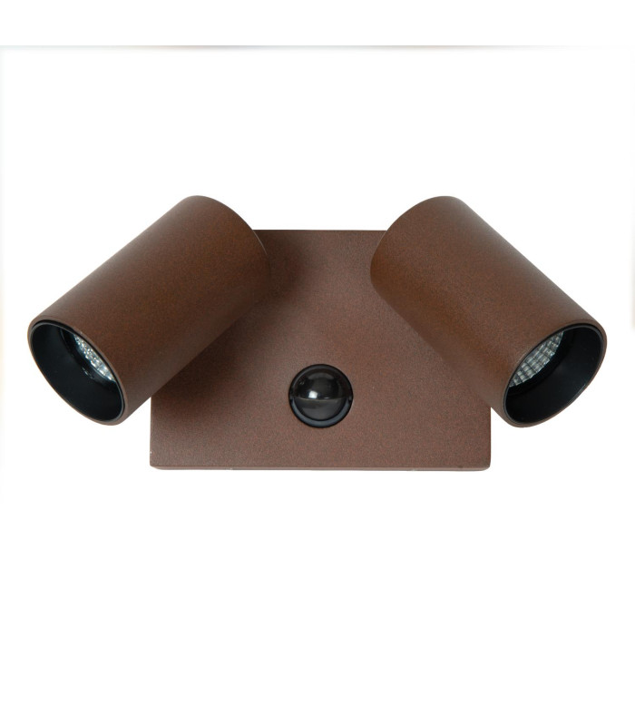 Lucide EMERIC - Wall light Outdoor - LED - CCT - 2x10W 2200K/3000K - IP54 - Motion Sensor - Rust Brown-2