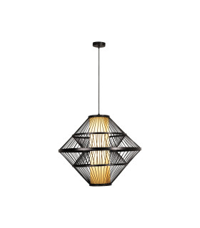 Lucide PASQUINO - Wire Frame Pendant Ceiling Light - Ø 60 cm - 1xE27 - Black-1