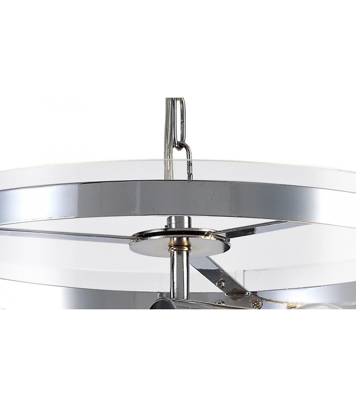 Cylindrical Ceiling Pendant, 2 Light E27, Polished Chrome - 8