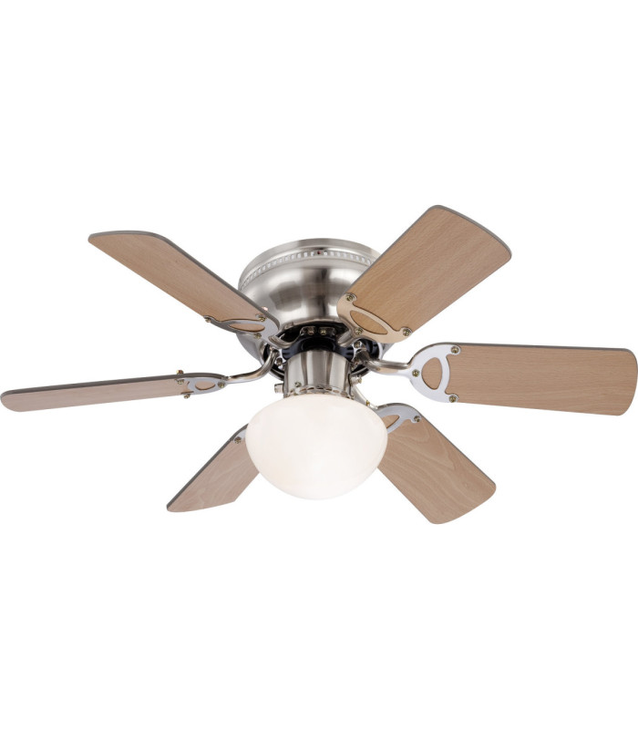 Ugo Ceiling Fan Matt Nickel Brown 5 Blades 1x E27-1