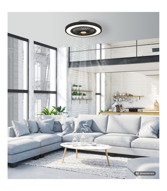 Blizzak Integrated LED Ceiling Fan, Matt Black 3000-6500K