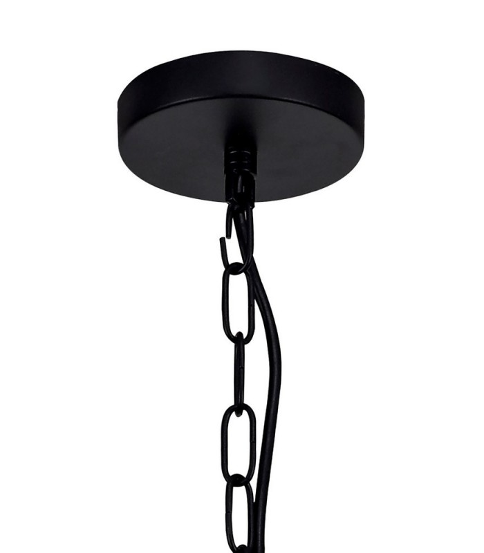 Cylindrical Ceiling Pendant, 2 Light E27, Matt Black - 4