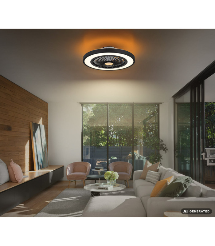 Blizzak Integrated LED Ceiling Fan, Matt Black 3000-6500K