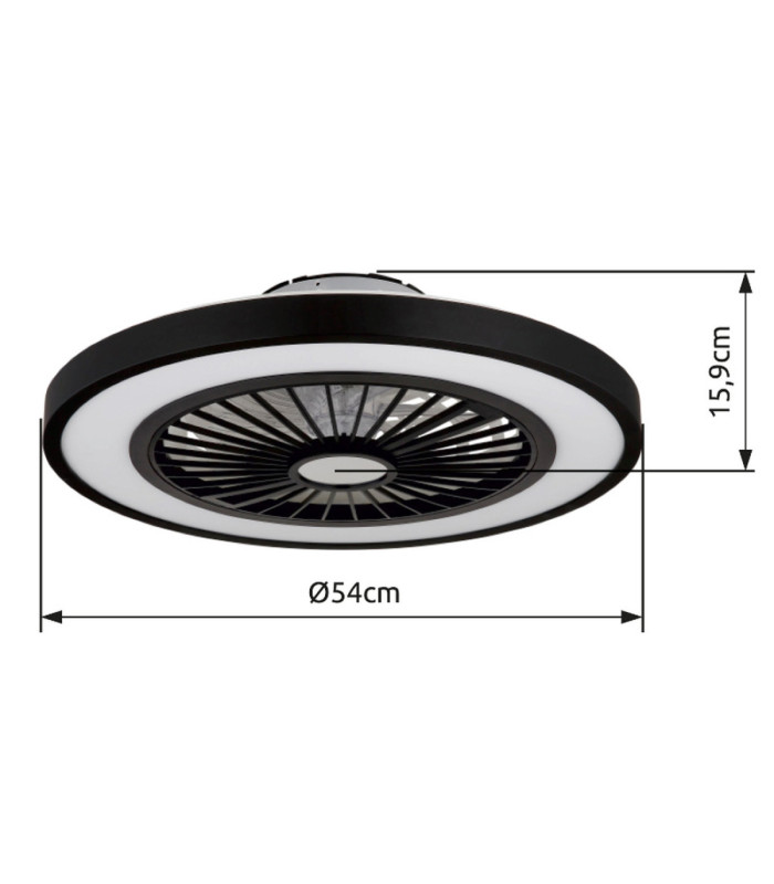 Blizzak Integrated LED Ceiling Fan, Matt Black 3000-6500K