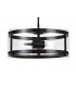 Cylindrical Ceiling Pendant, 2 Light E27, Matt Black - 5