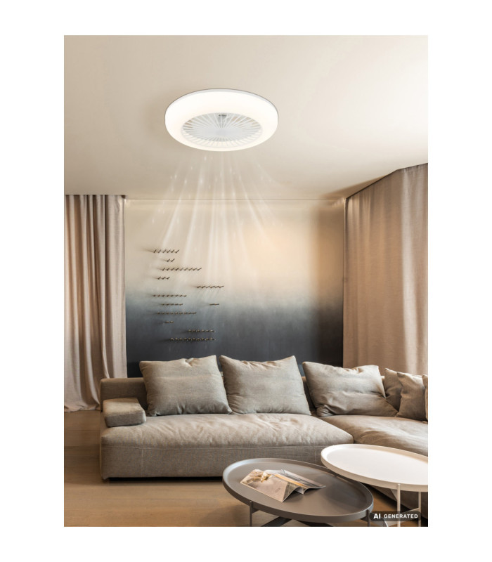 Ferrell Integrated LED Ceiling Fan Matt White 2700-6500K-9