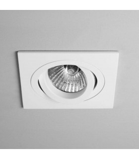 1 Light Square Adjustable Recessed Spotlight White, GU10 - 1