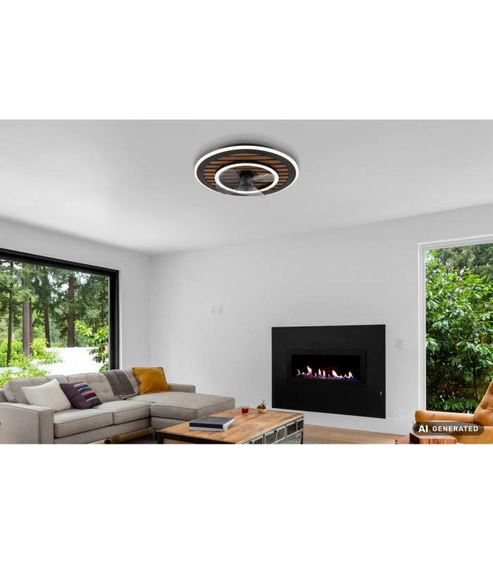 Trevino Integrated LED Ceiling Fan Matt Black 2700-6000K-8