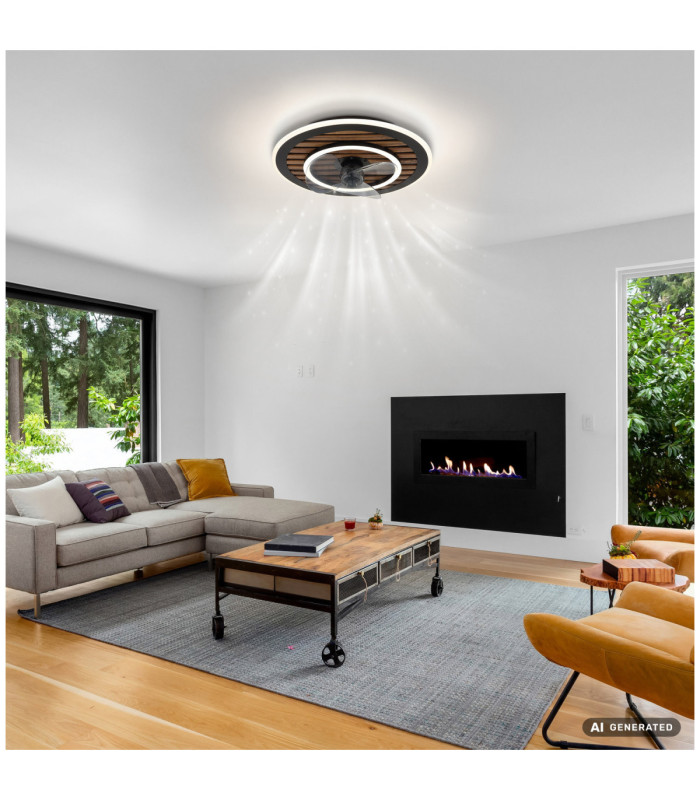 Trevino Integrated LED Ceiling Fan Matt Black 2700-6000K-9