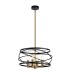 Cylindrical Ceiling Pendant, 4 x E14, Black, Satin Gold - 4