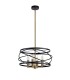 Cylindrical Ceiling Pendant, 4 x E14, Black, Satin Gold - 5