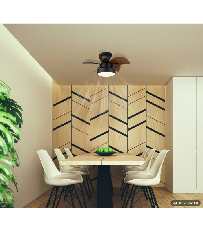Kari Integrated LED Ceiling Fan Matt Black 3000-4500-6000K-8