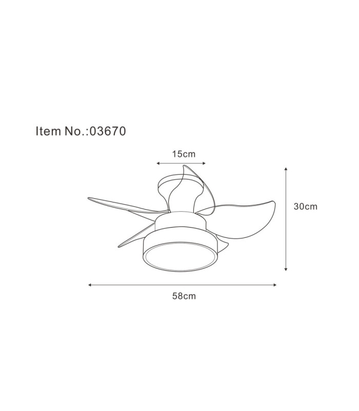 Kari Integrated LED Ceiling Fan Matt Black 3000-4500-6000K-9