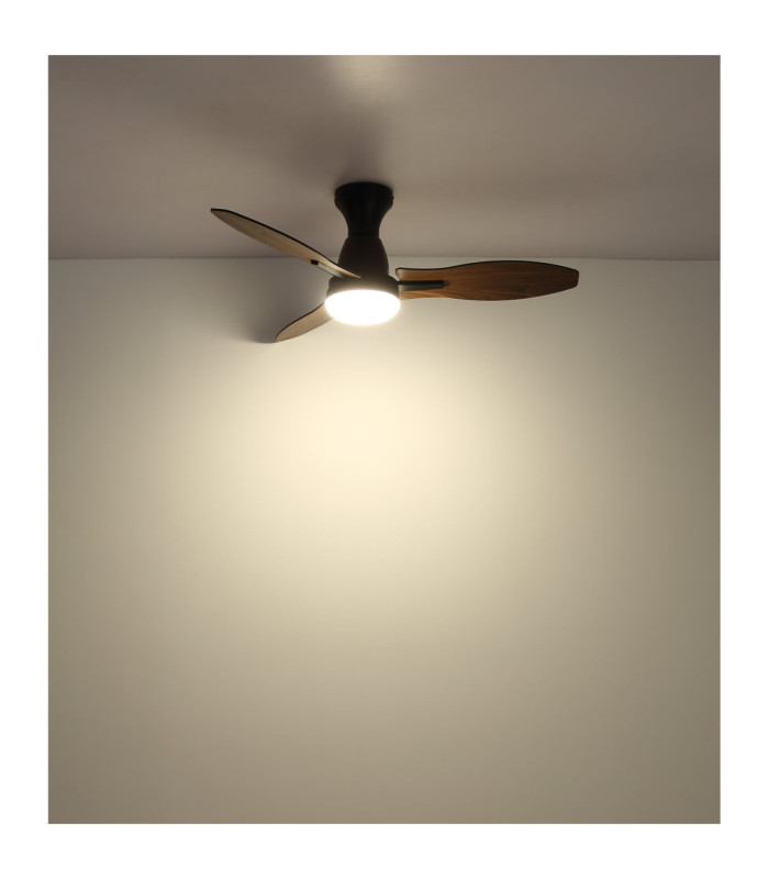 Gale Integrated LED Ceiling Fan Matt Black 3000-4500-6000K-6
