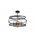 Cylindrical Ceiling Pendant, 4 x E14, Black, Satin Gold - 6