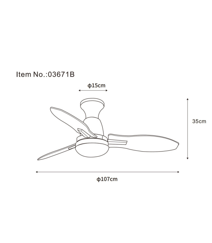 Gale Integrated LED Ceiling Fan Matt Black 3000-4500-6000K-9